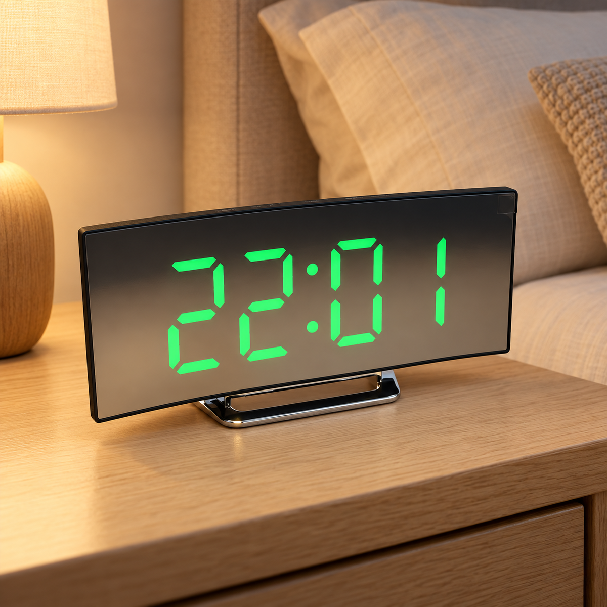 Eclipse Mirror LED Alarm Clock