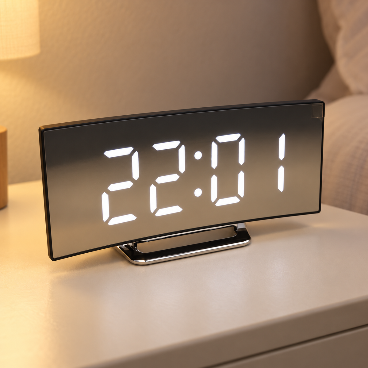 Eclipse Mirror LED Alarm Clock