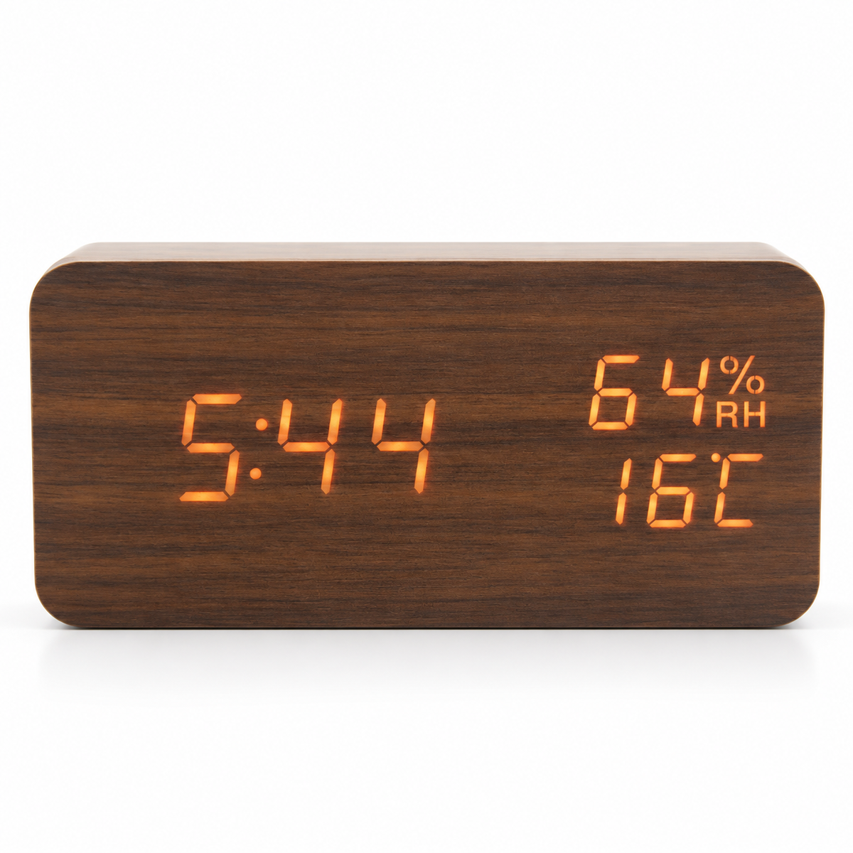 Equinox Wood-Effect LED Clock