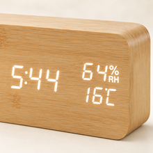 Equinox Wood-Effect LED Clock