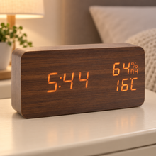 Equinox Wood-Effect LED Clock
