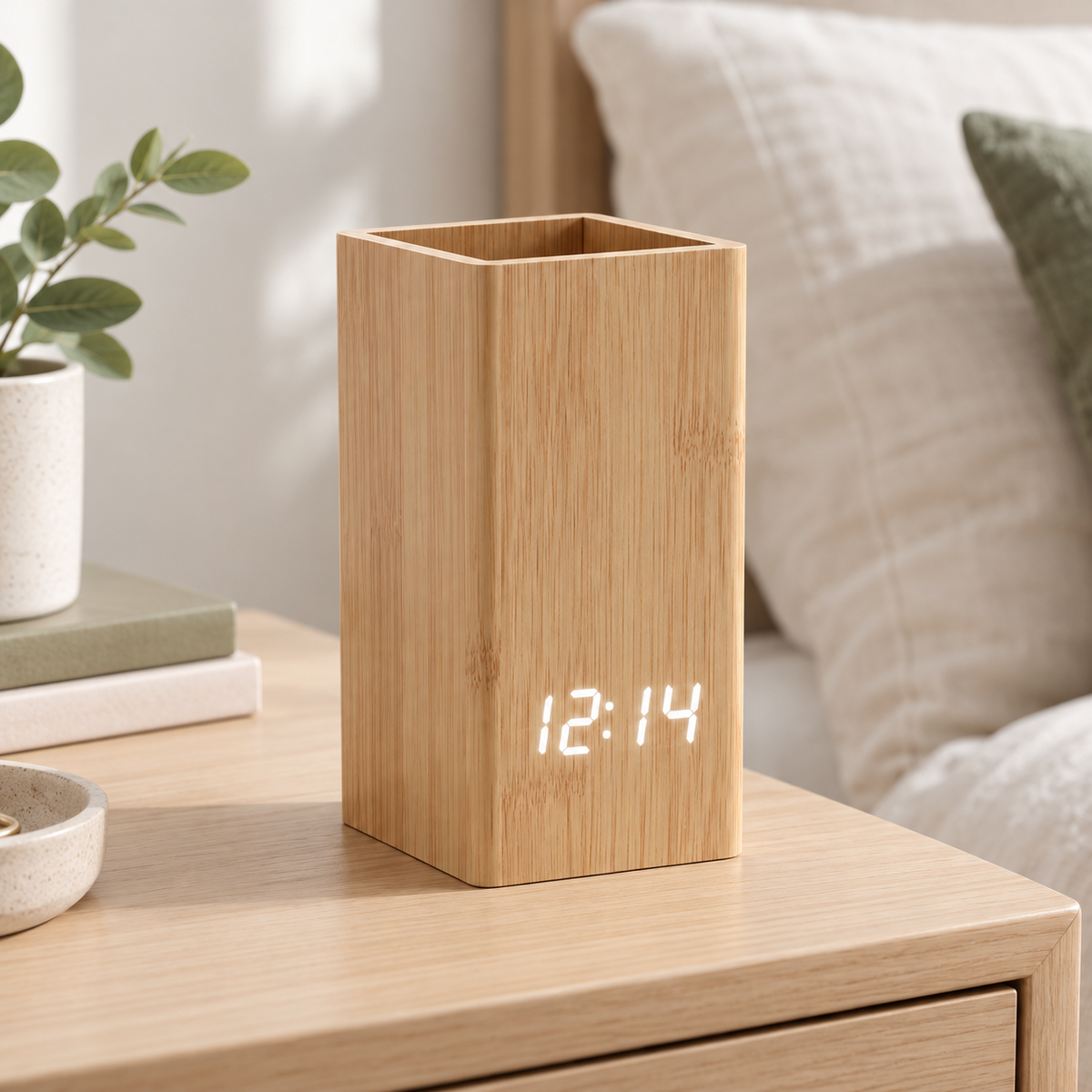 Lyra Desk Clock & Pen Holder